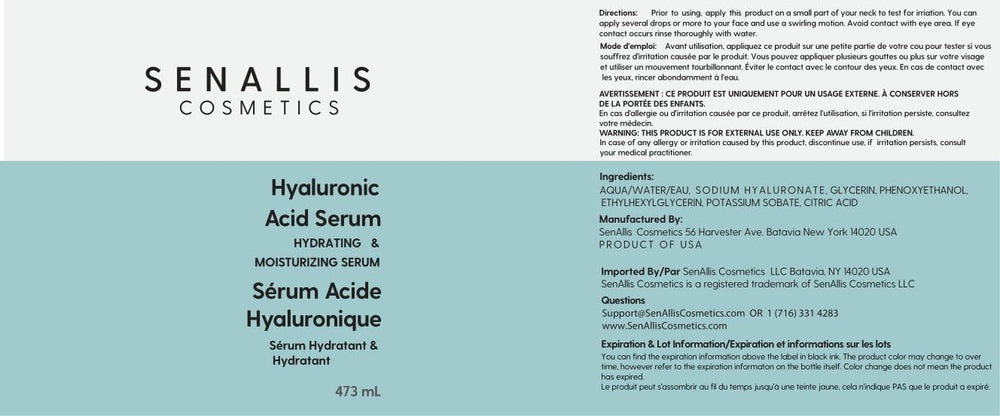 Plastic packaging of SenAllis Hyaluronic Serum reduces shipping damage.