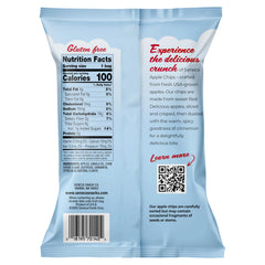 Seneca Cinnamon Apple Chips bag foil-lined emphasizes freshness and crunch