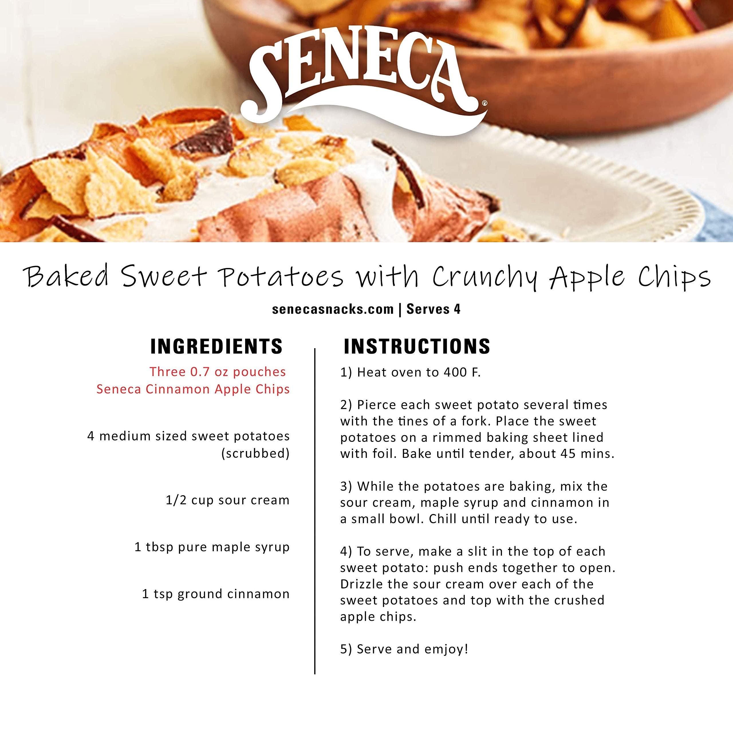Seneca Cinnamon Apple Chips snack on the go implies convenient enjoyment