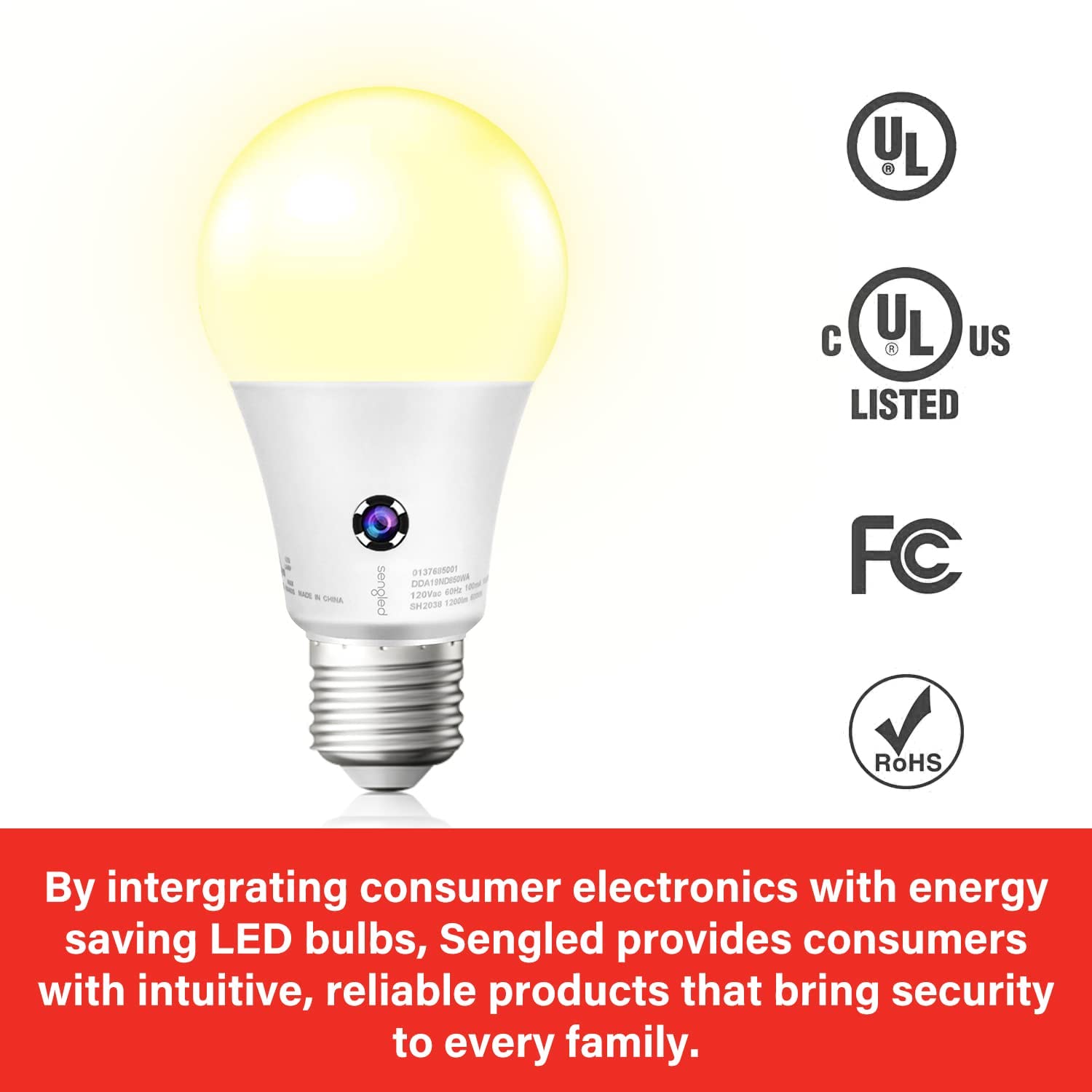Sengled Dusk-to-Dawn exterior light bulb enhances path visibility.