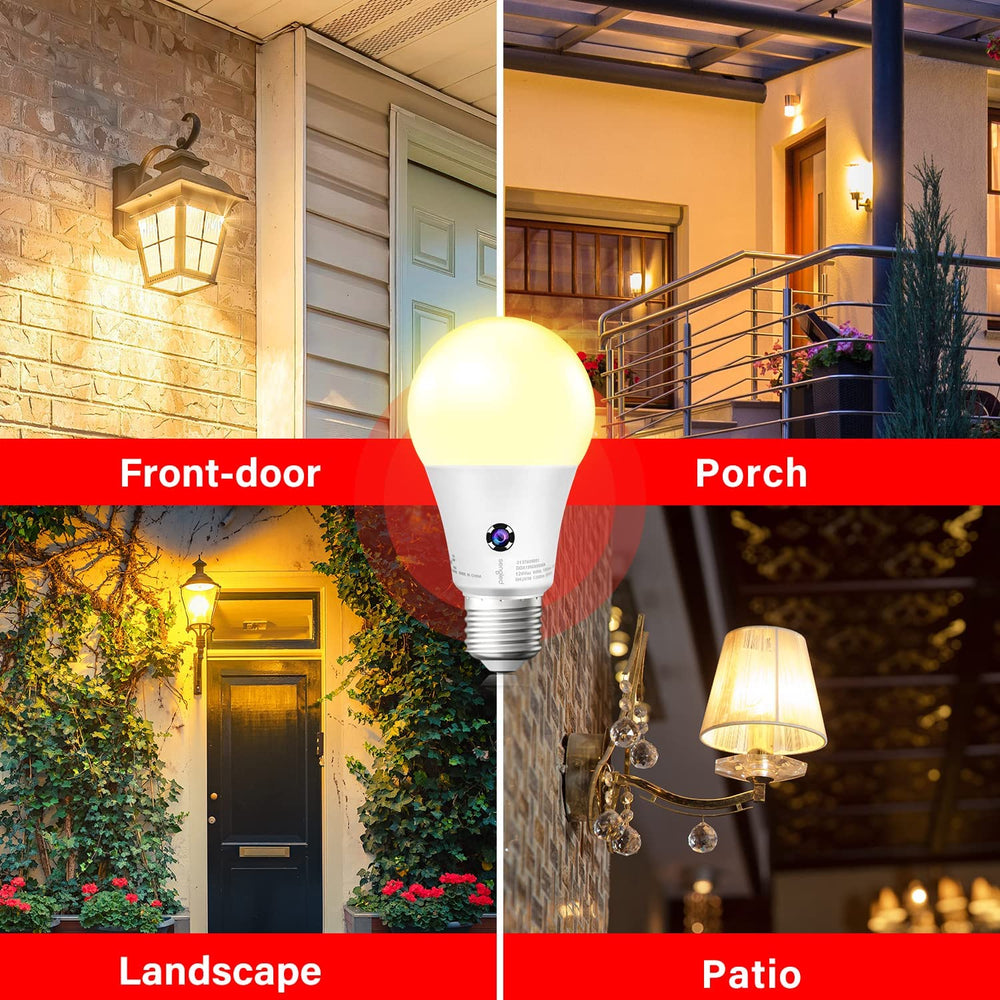Sengled Dusk-to-Dawn front-door light bulb activates automatically at dusk.