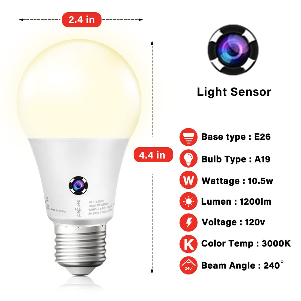 Sengled Dusk-to-Dawn stair light bulb brightens outdoor steps safely.