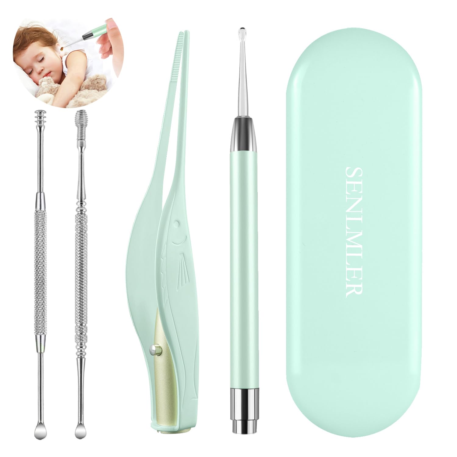 Senlmler LED ear spoon-digger offers precise visibility during cleaning.