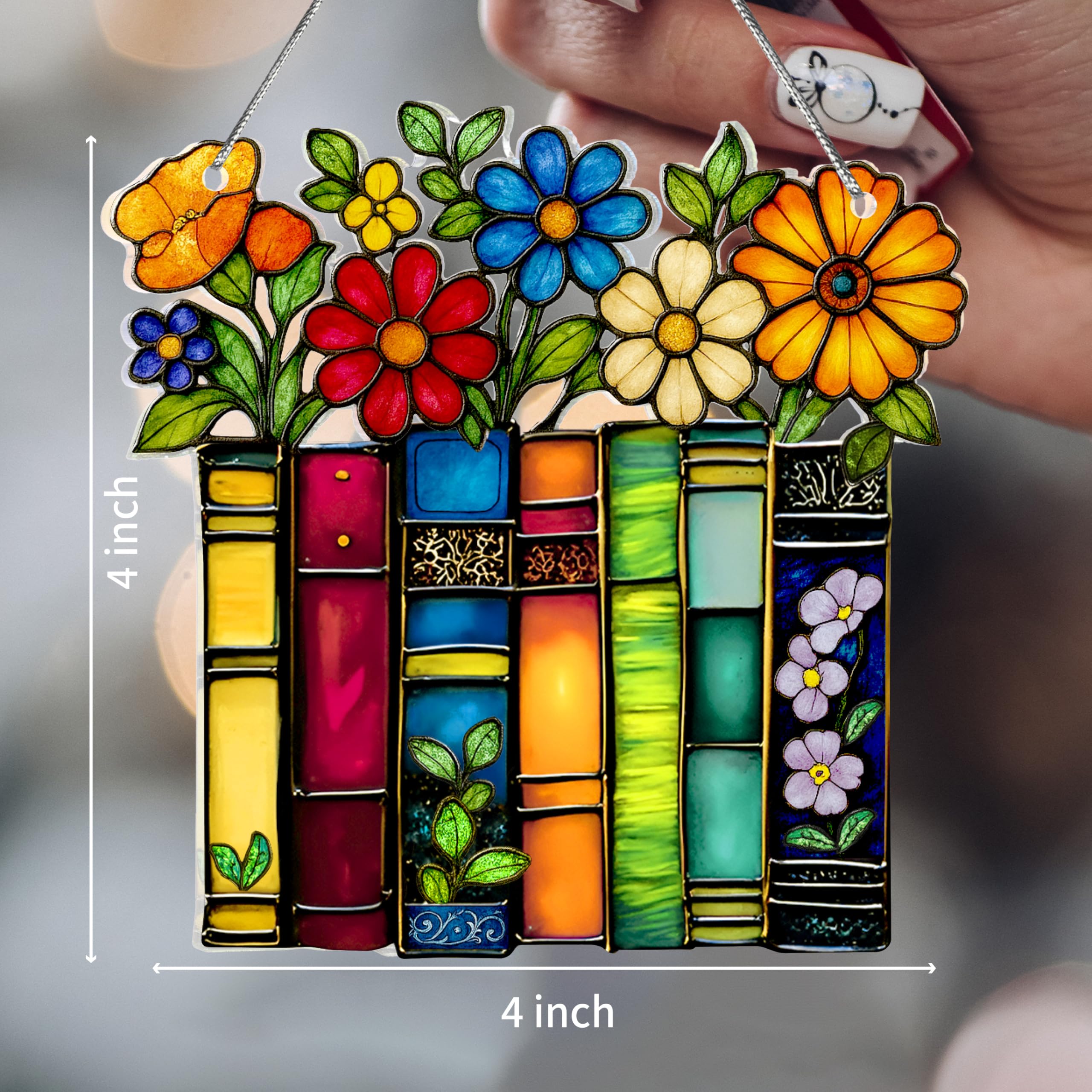 Sensemory book lovers ornament with ribbon and card ready for gifting.