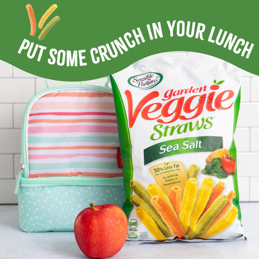Sensible Portions 38 straws per serving shown in a single bag.