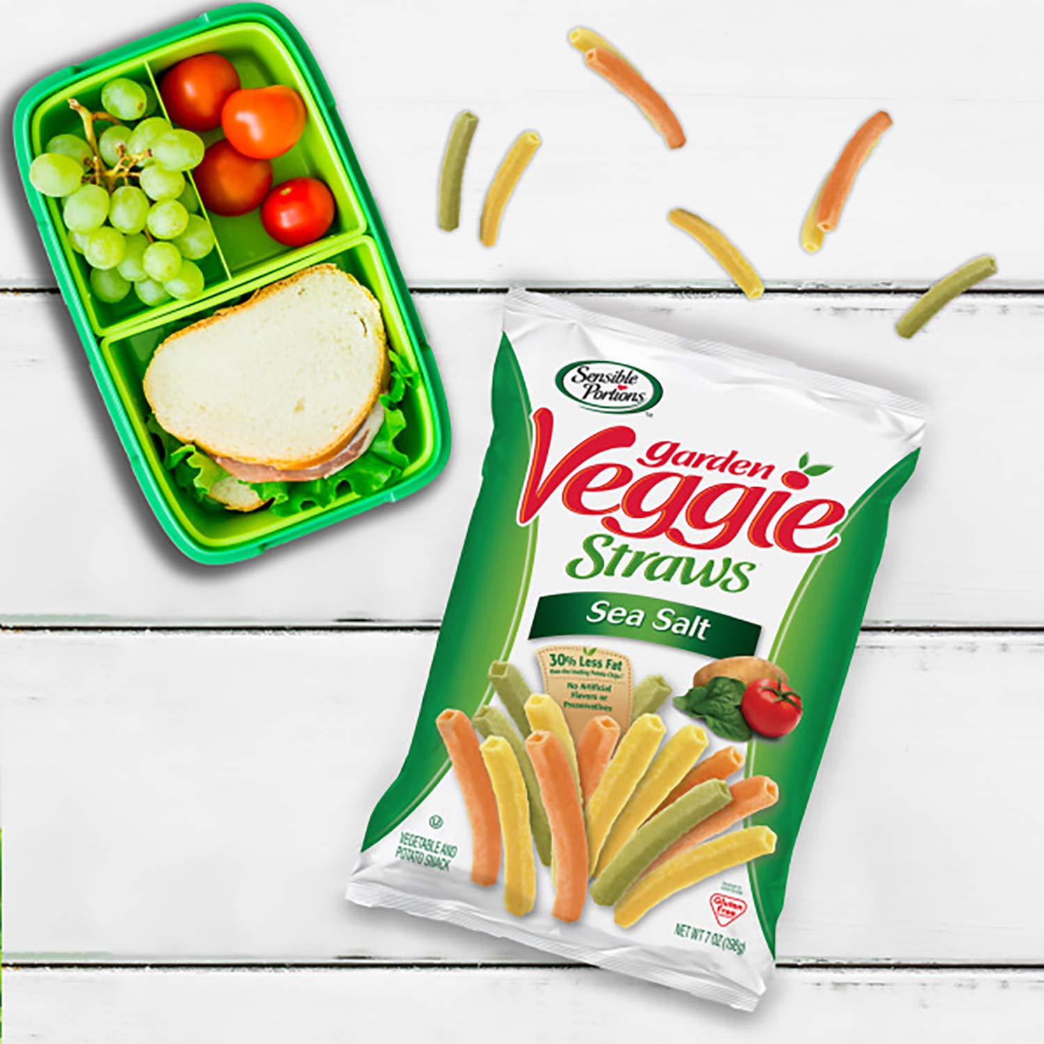 Lunchbox-ready Garden Veggie Straws from Sensible Portions