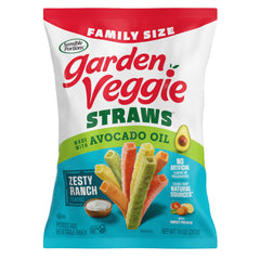 Sensible Portions Garden Veggie Straws ranch pack front, a crunchy, shareable option.