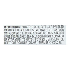 Sensible Portions non-GMO ingredients label signals wholesome veggie snacking option.