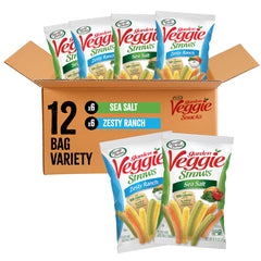 Sensible Portions Veggie Straws Sea Salt bag for gluten-free, crave-worthy crunch.