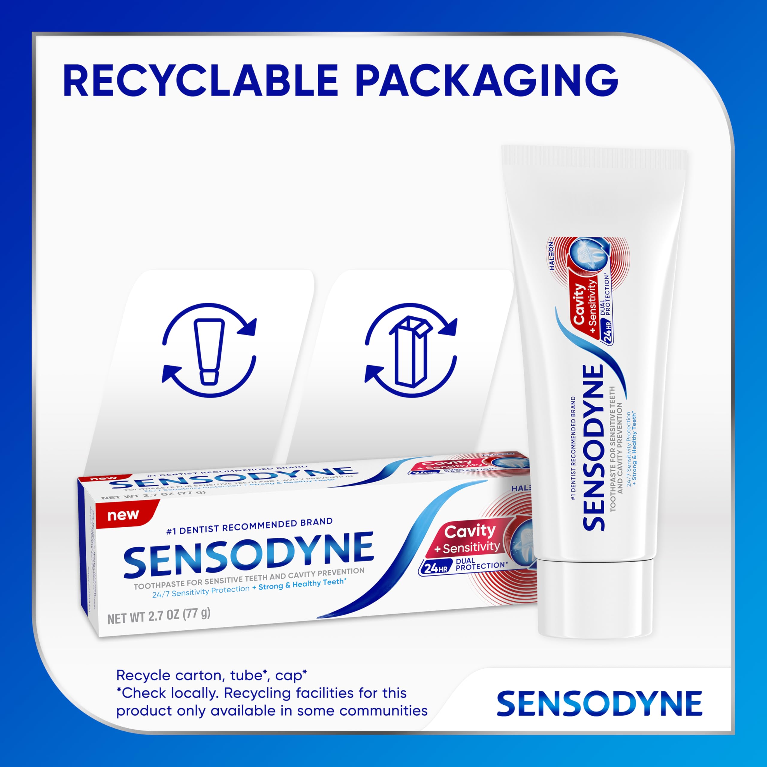 Visual of refreshing mint breath implied by Sensodyne toothpaste.