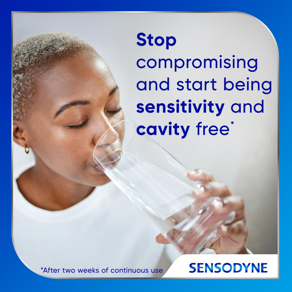 Toothbrush with Sensodyne paste ready for daily protection.
