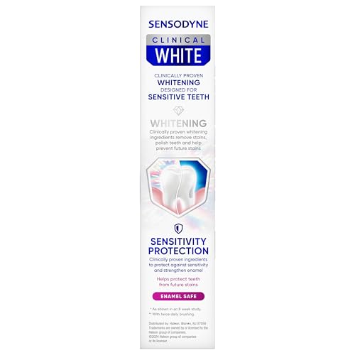 Morning routine with Sensodyne Clinical White for fresh breath.