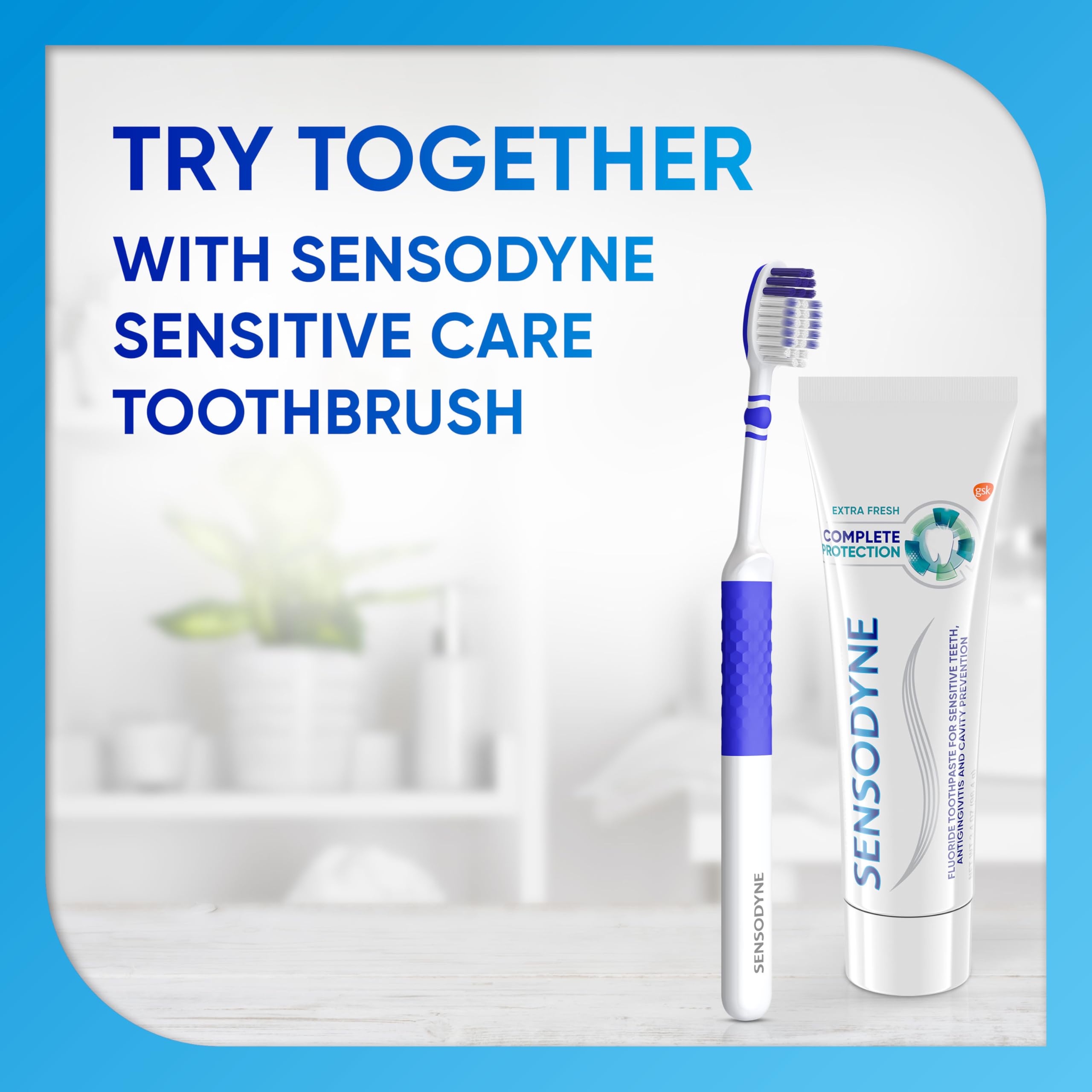Sensodyne Extra Fresh flavor packaging for lasting breath