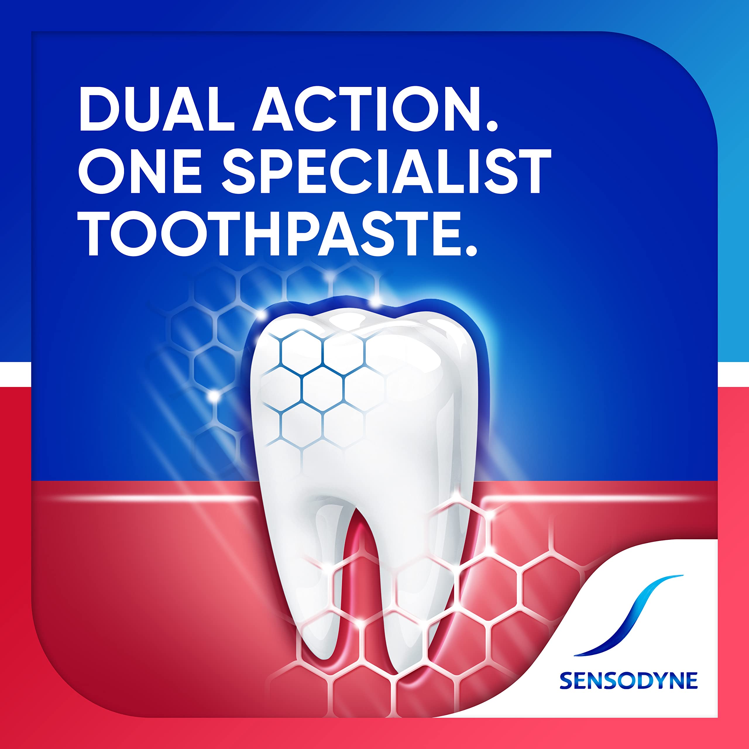 Low abrasion formula of Sensodyne toothpaste protecting enamel during brushing