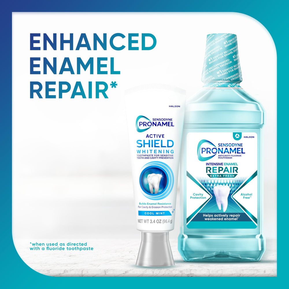 Sensodyne Pronamel Active Shield whitening toothpaste for brighter enamel