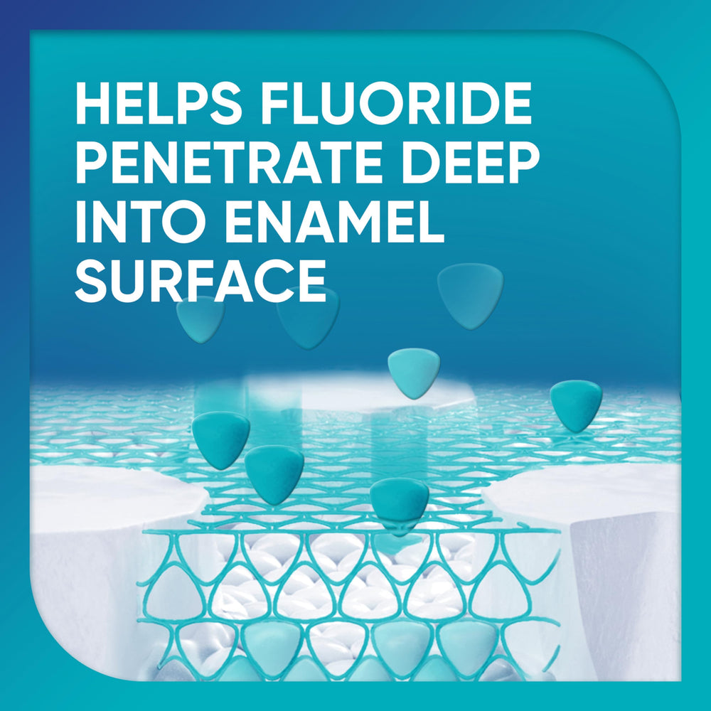 Sensodyne Pronamel alcohol-free mouthwash bottle showing fluoride protection.