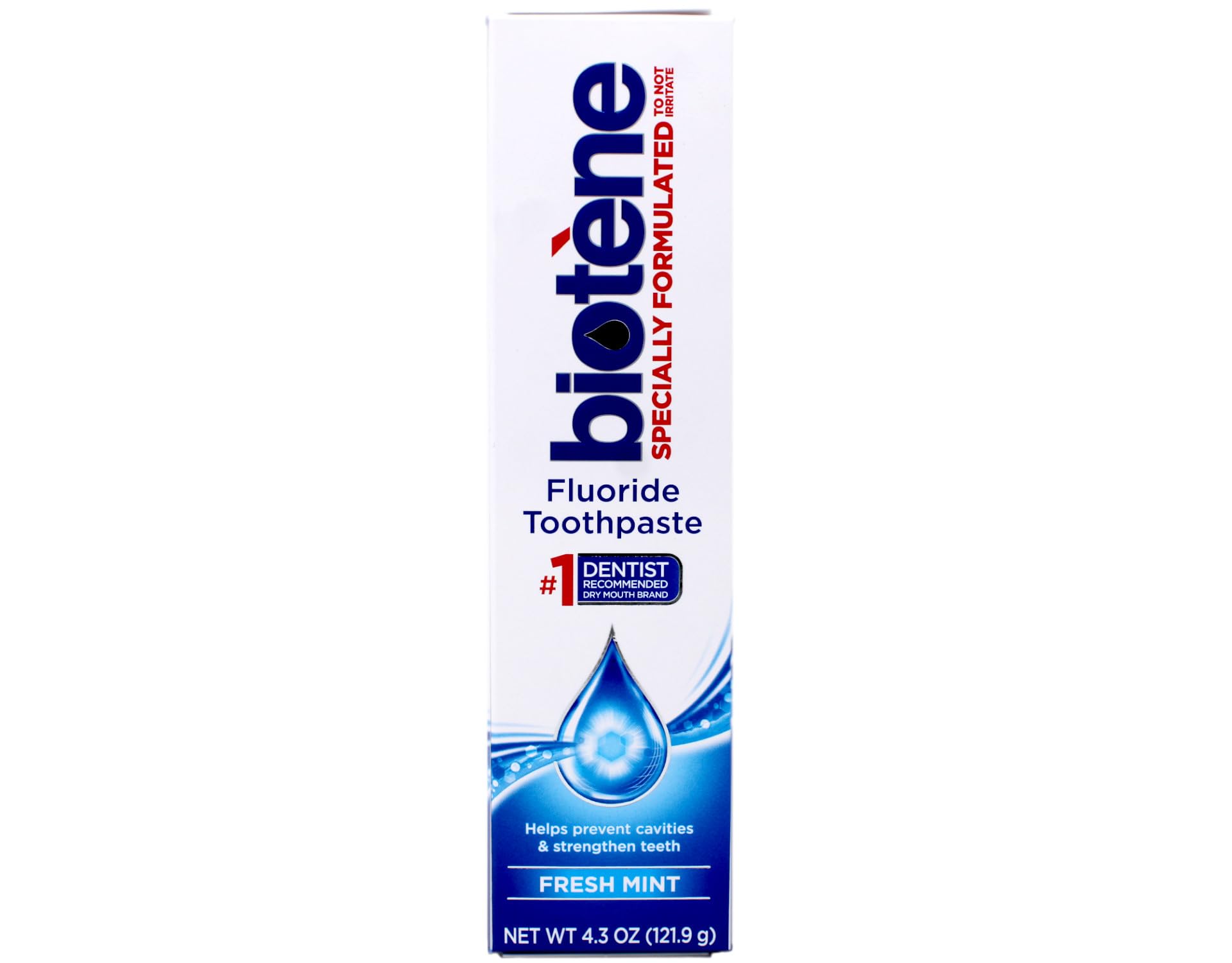 Close-up of Biotene tube showing triple enzyme protection