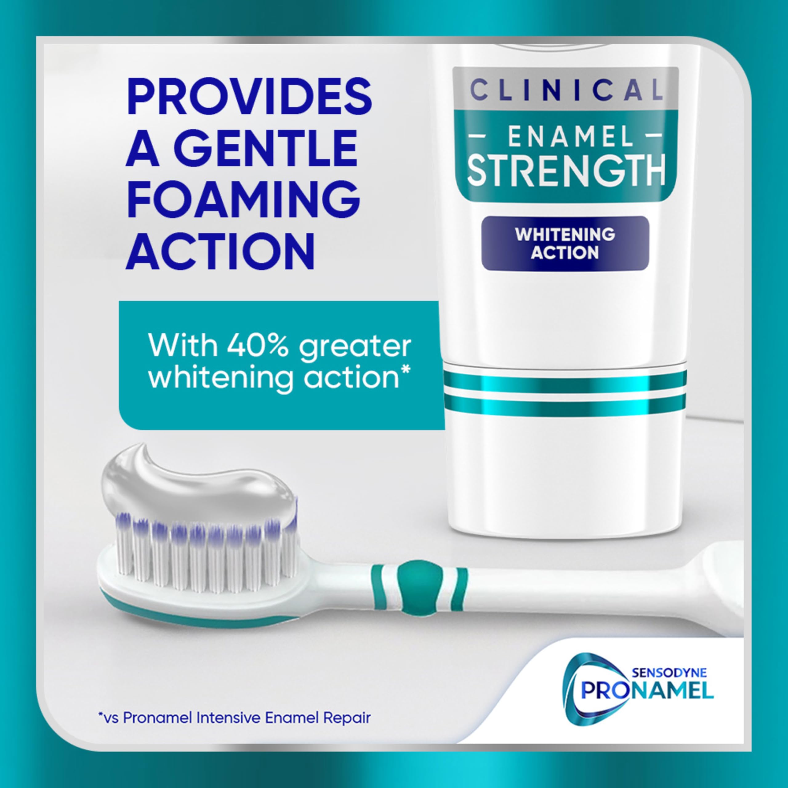 Sensodyne Pronamel citrus mint flavor emphasizing fresh breath benefits