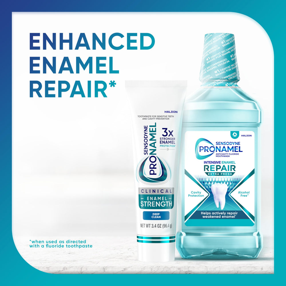 Sensodyne Pronamel dual foaming system; shows enhanced cleaning action.