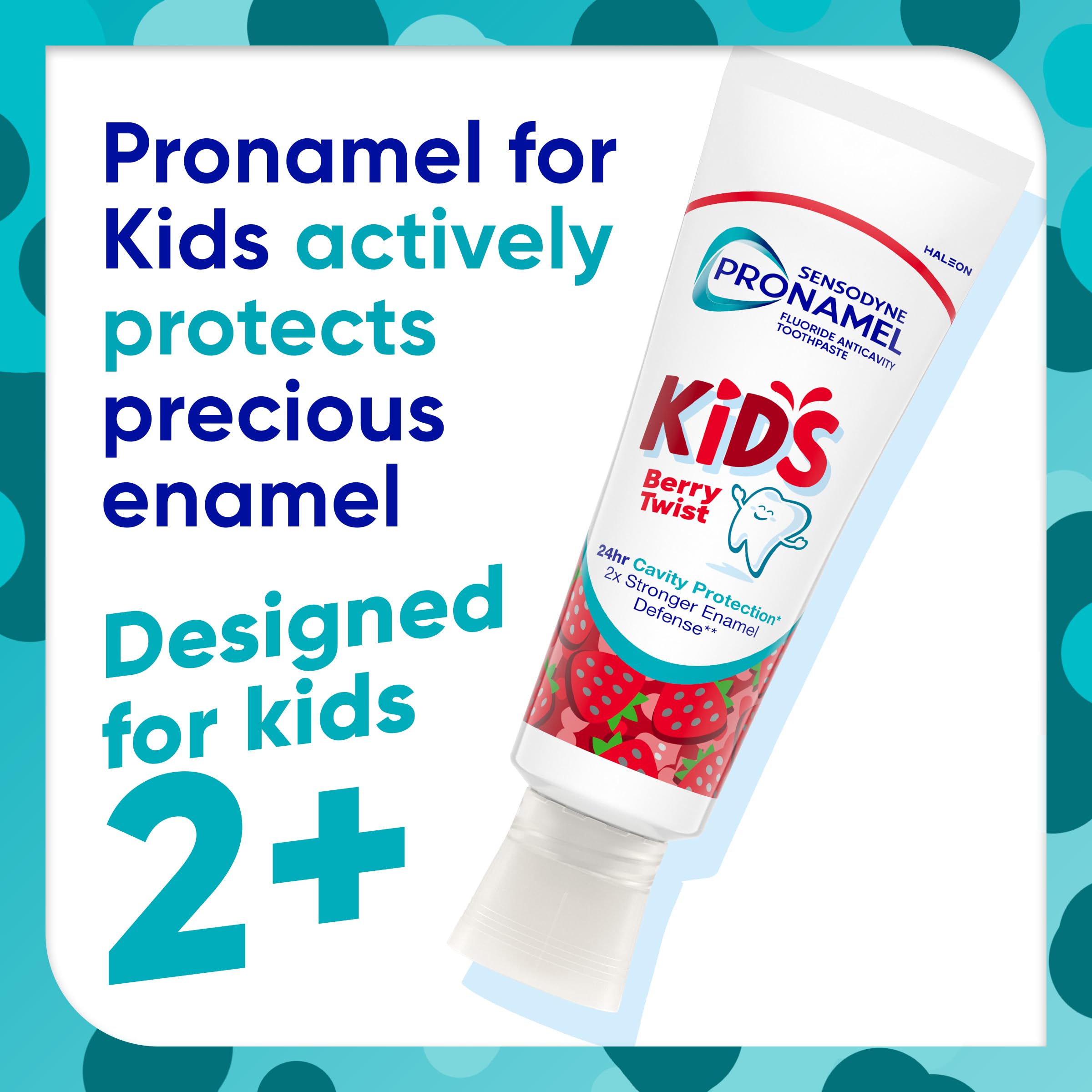 Sensodyne Pronamel Kids Berry Twist toothpaste pack showing two tubes for family use