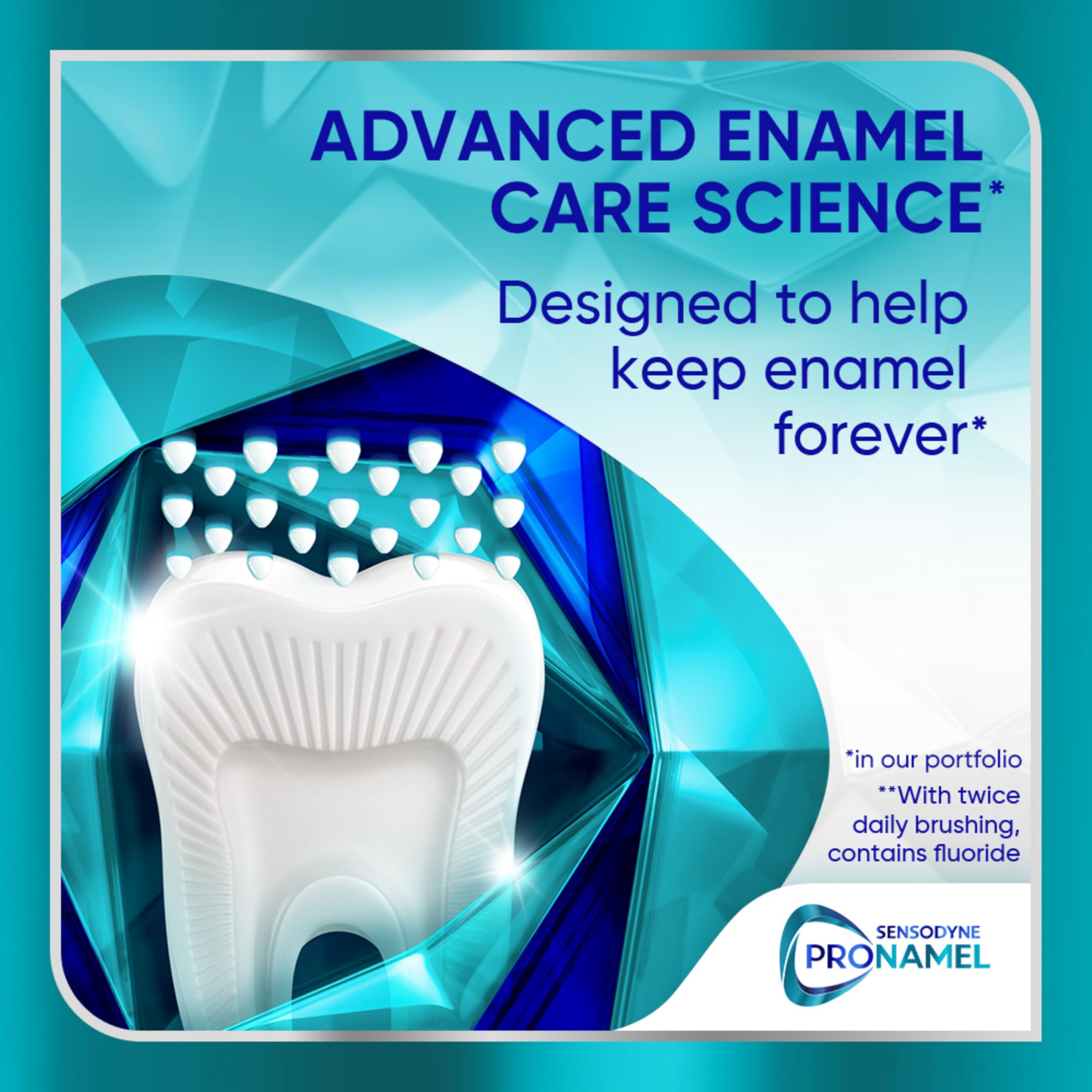 Sensodyne Pronamel micro-polishing action close-up; demonstrates polishing and gentle enamel care.