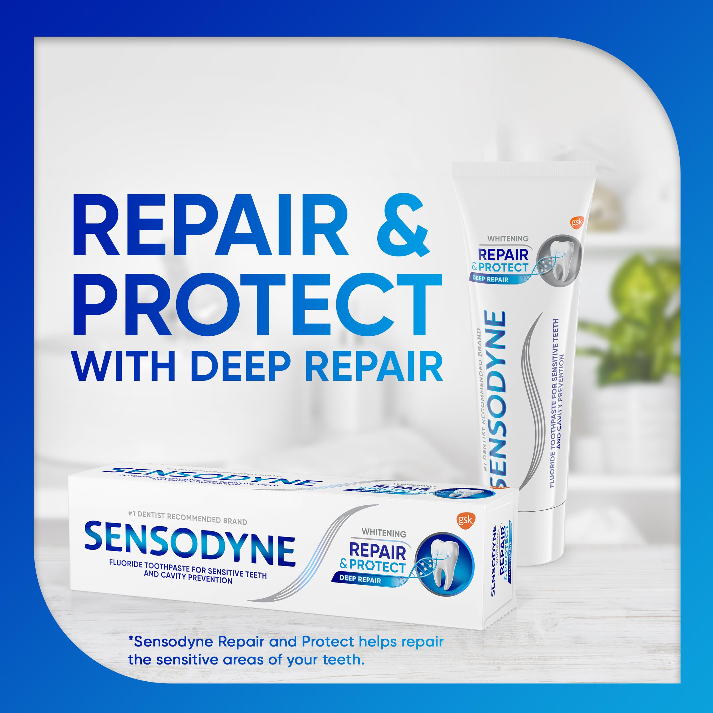 Sensodyne Repair and Protect logo on packaging