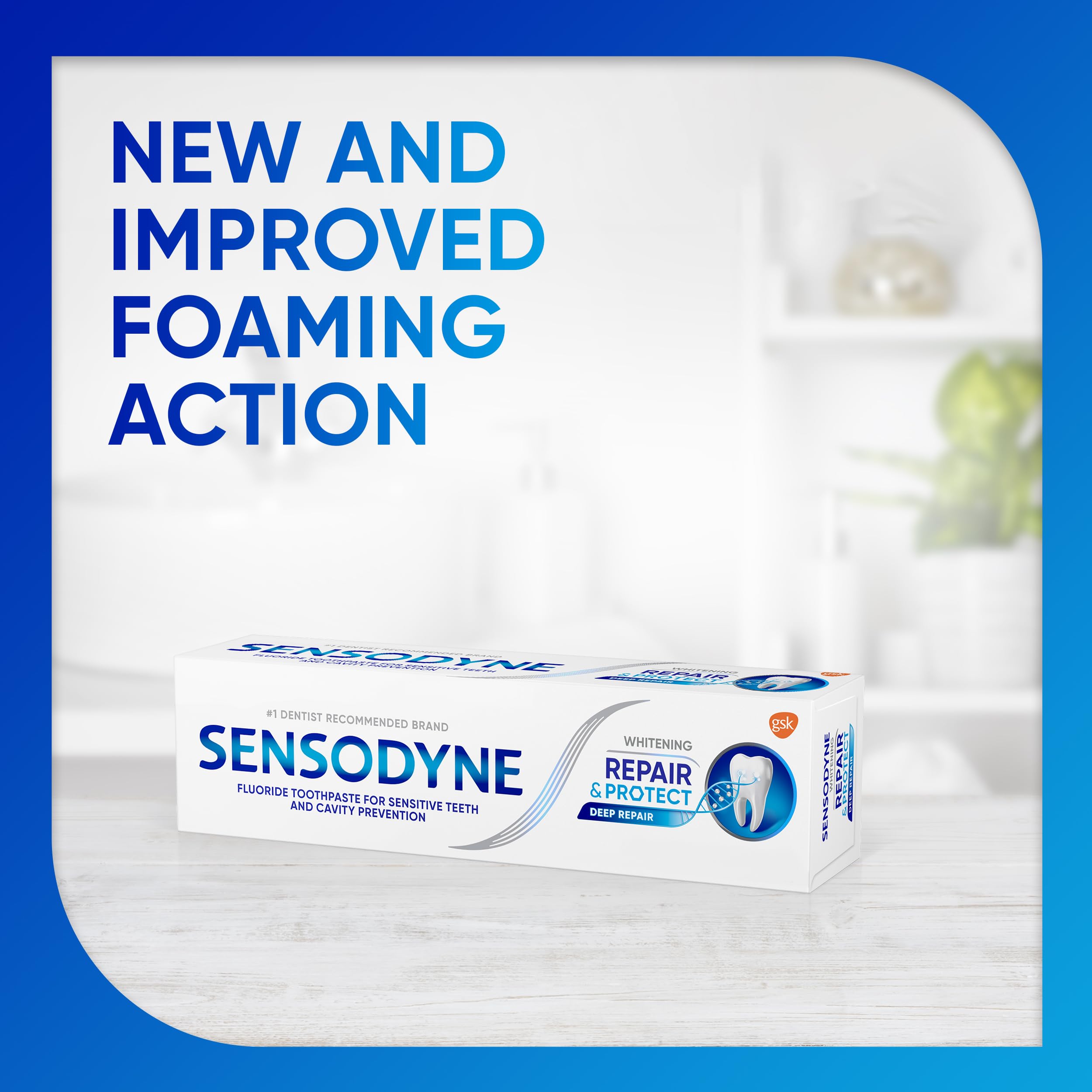 Two Sensodyne Repair and Protect tubes displayed side by side