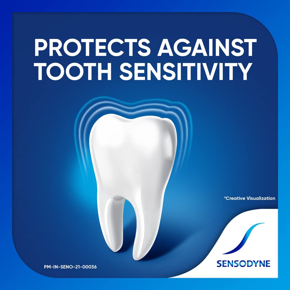 Close-up of Sensodyne Repair and Protect toothpaste texture.