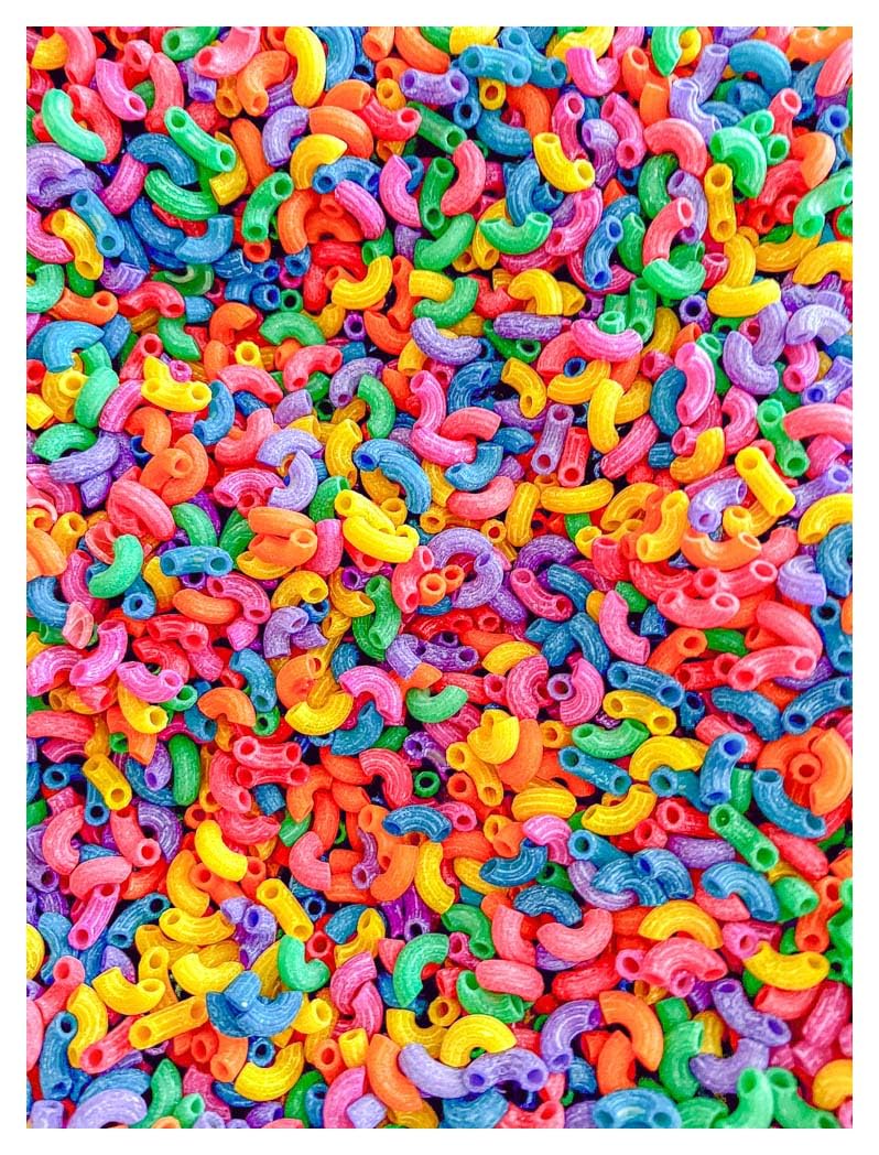 Sensory-N-Stuff Rainbow Pasta Elbow Noodles two cups for creative play