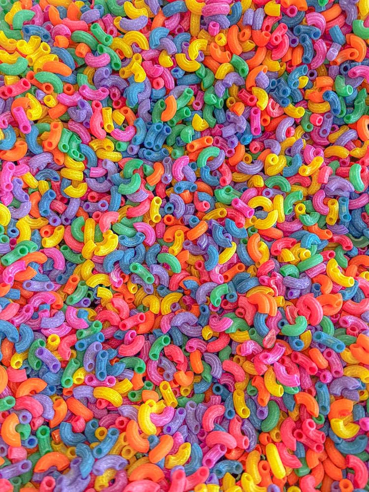 Sensory-N-Stuff Rainbow Pasta USA-made small-batch production emphasizes quality