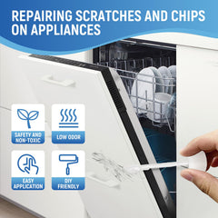 SENVEN white appliance paint brush-tip detail enables precise application.