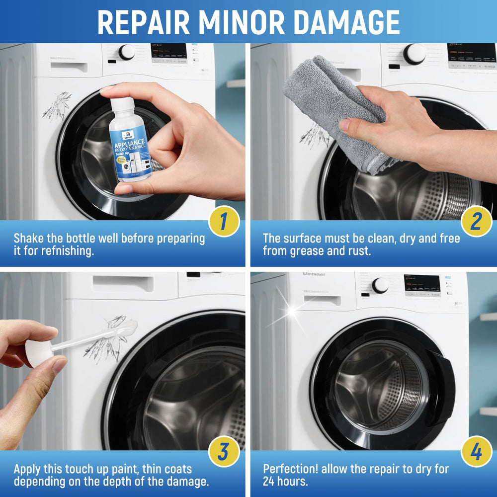 SENVEN white appliance paint protects kitchen appliances on metal surfaces.