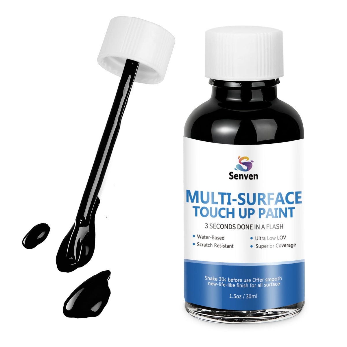 SENVEN black gloss touch up pen on multi-surface for quick repairs