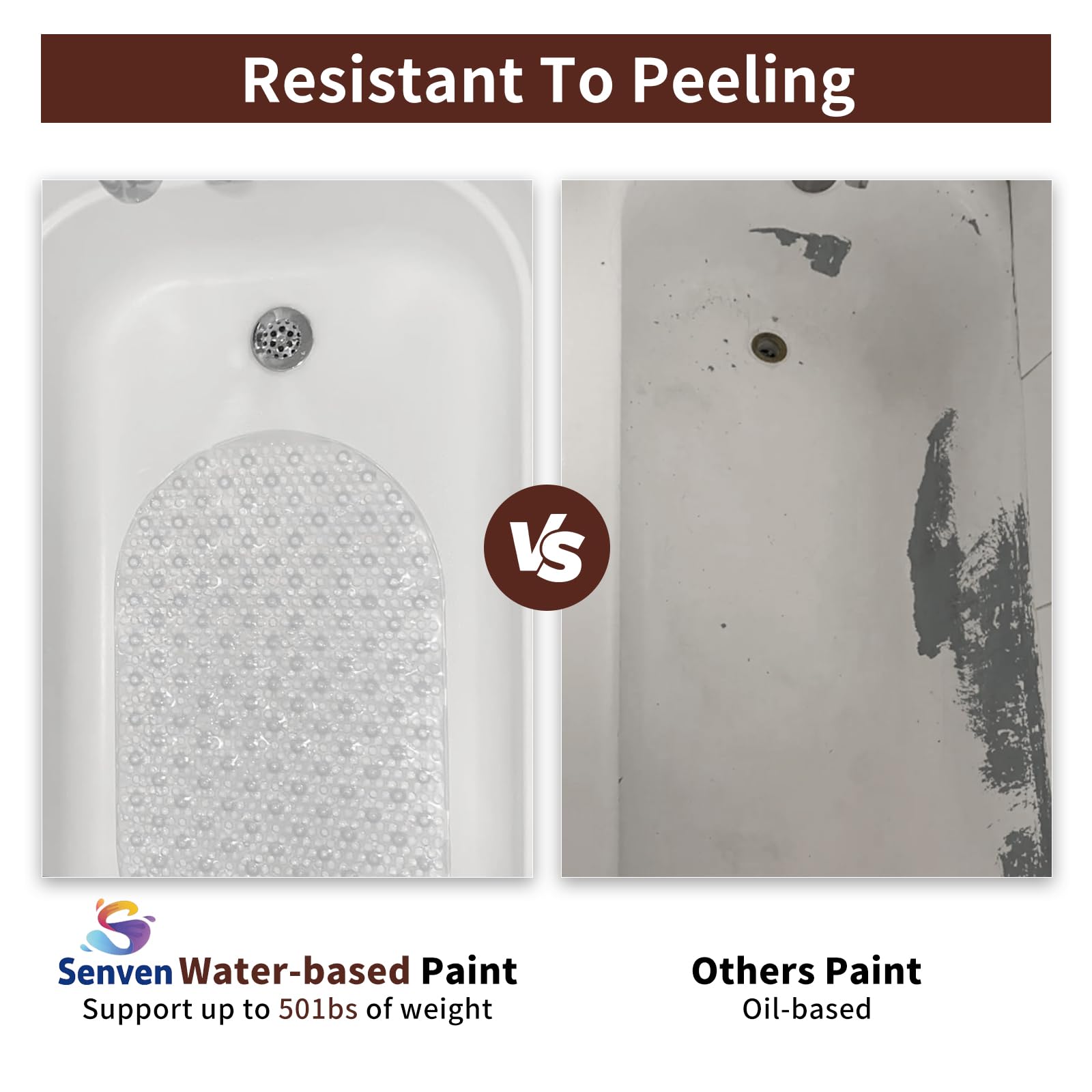 Moisture and heat resistant SENVEN finish on tiled wall