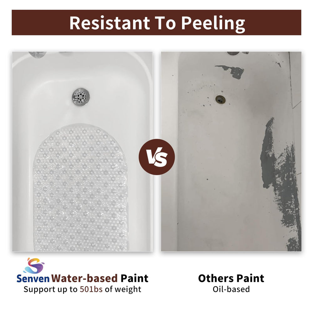 Moisture and heat resistant SENVEN finish on tiled wall