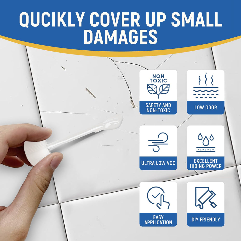 SENVEN tub tile gloss white paint kit built-in brush enables smooth, accurate coating