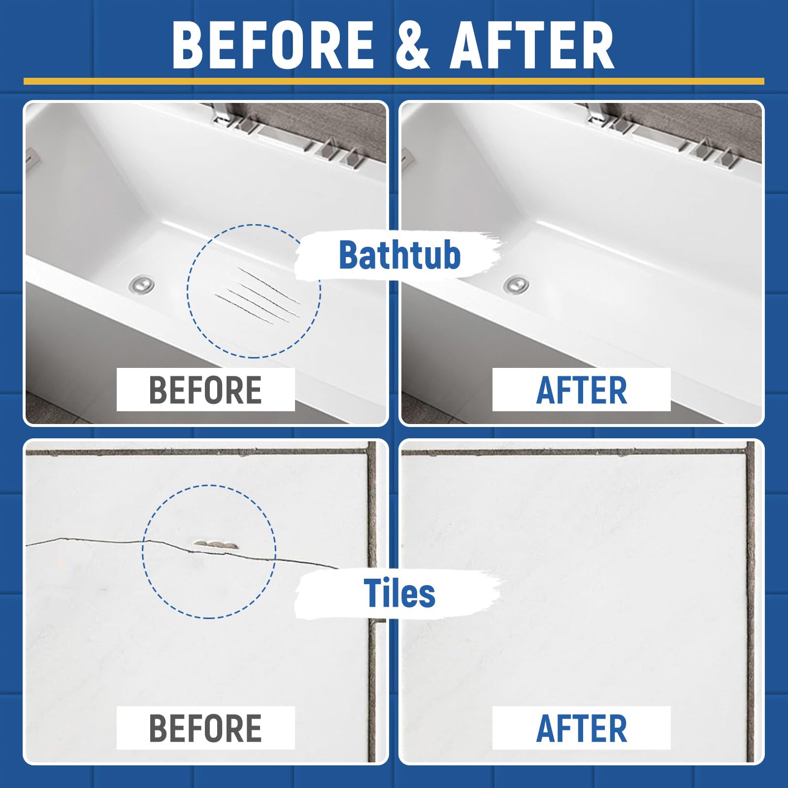 SENVEN tub tile gloss white paint kit heat resistant finish up to 392°F for warm baths
