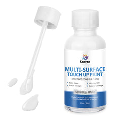 SENVEN white paint pen with brush-tip close-up for precise repair on metal, wood, and walls.