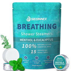 SEONNIX shower steamers menthol eucalyptus pack releasing refreshing aroma