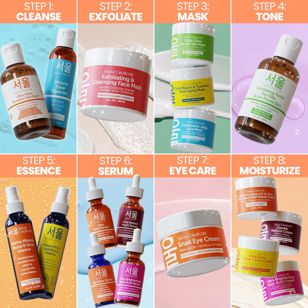 SeoulCeuticals bottle label closeup communicates premium Korean beauty credentials.