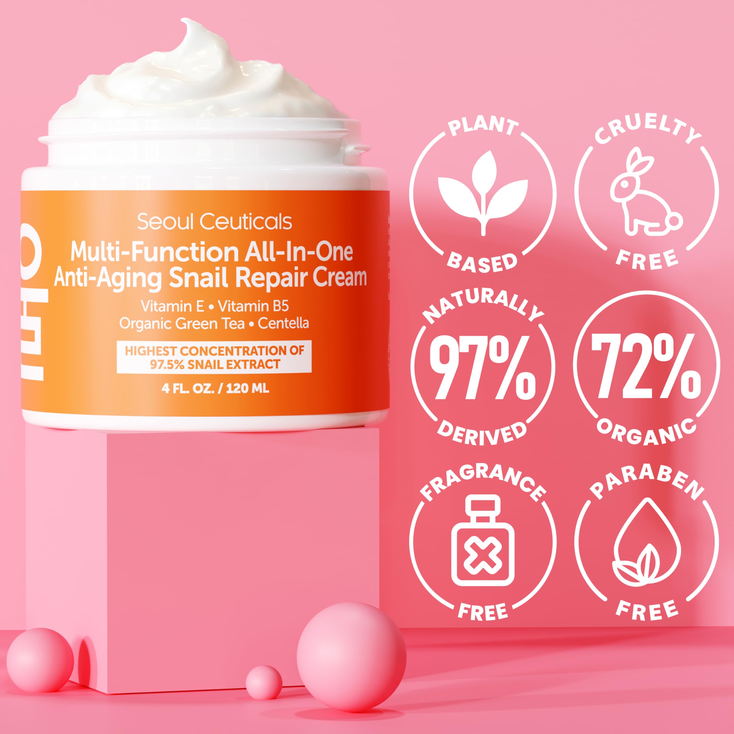 SeoulCeuticals cream jar label closeup signaling purity and natural ingredients
