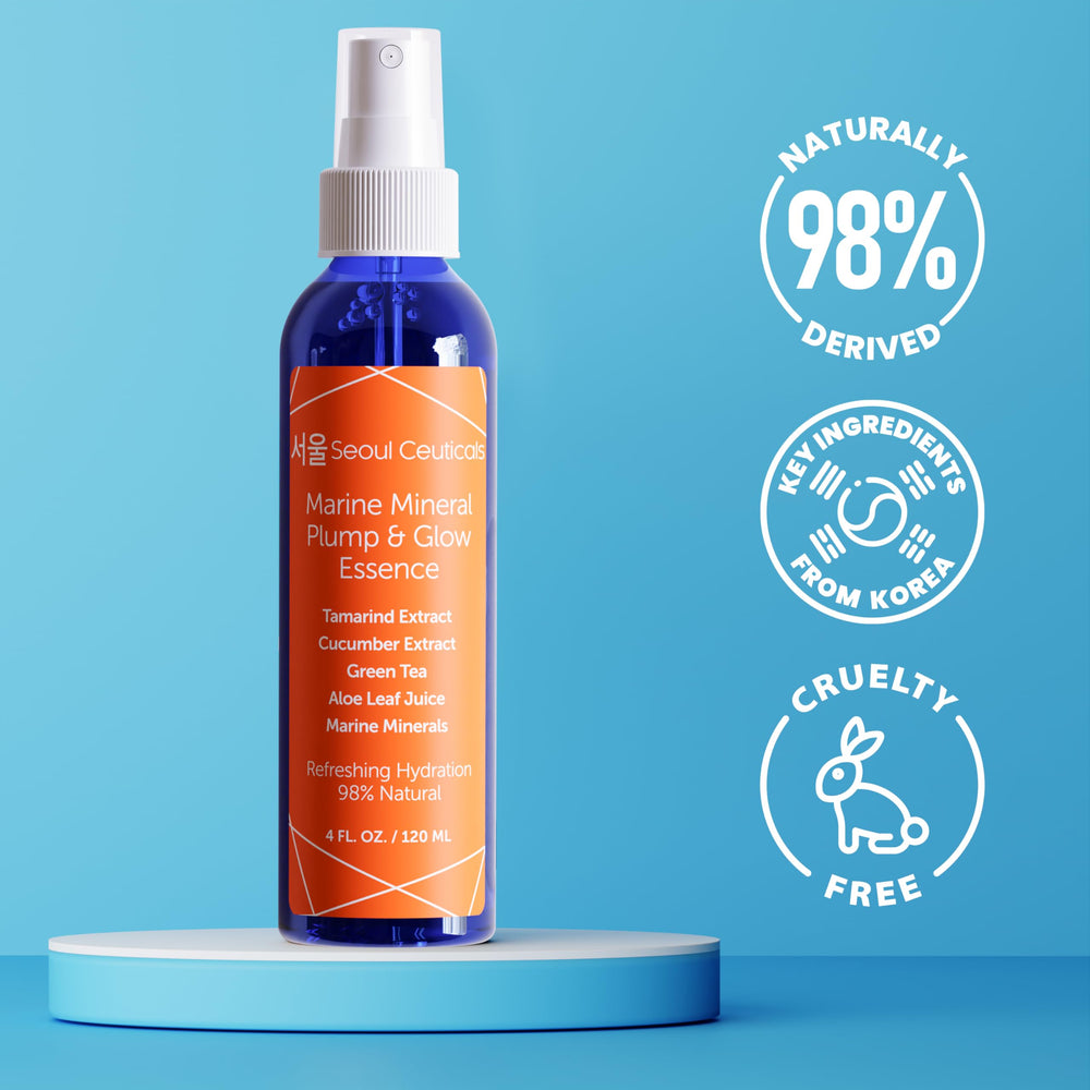 SeoulCeuticals cruelty-free naturally derived badge signals ethical skincare approach.