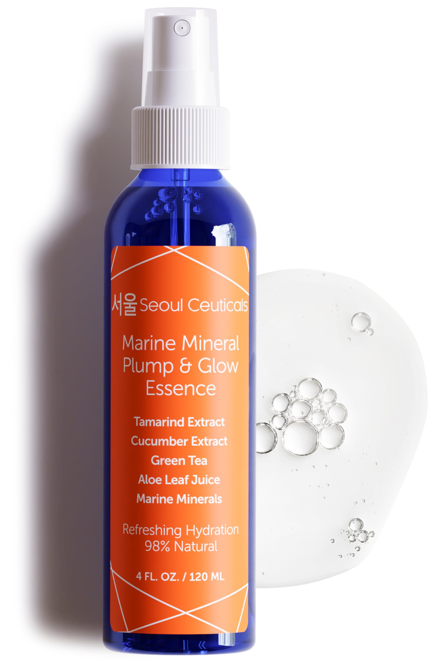SeoulCeuticals cucumber essence toner bottle for refreshing hydration and radiant skin.