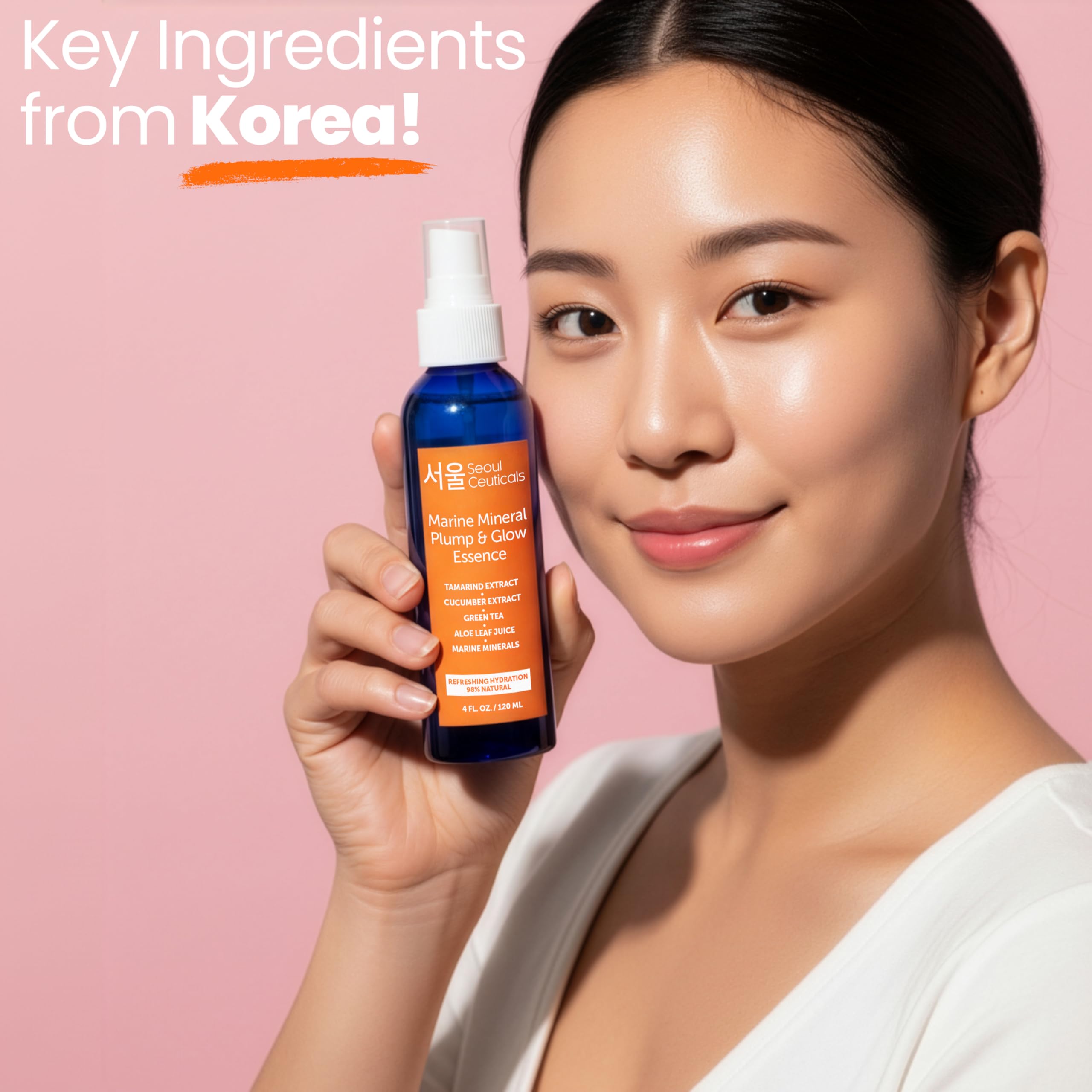 SeoulCeuticals marine minerals imagery evokes brightening and hydration benefits.