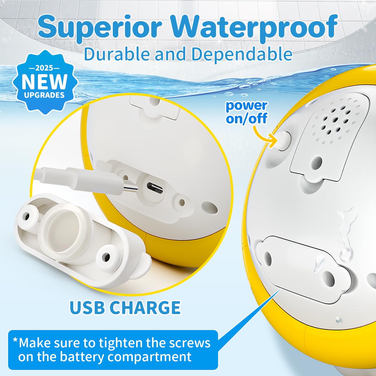 SEPHIX whale bath toy in action with kids splashing at bath time.
