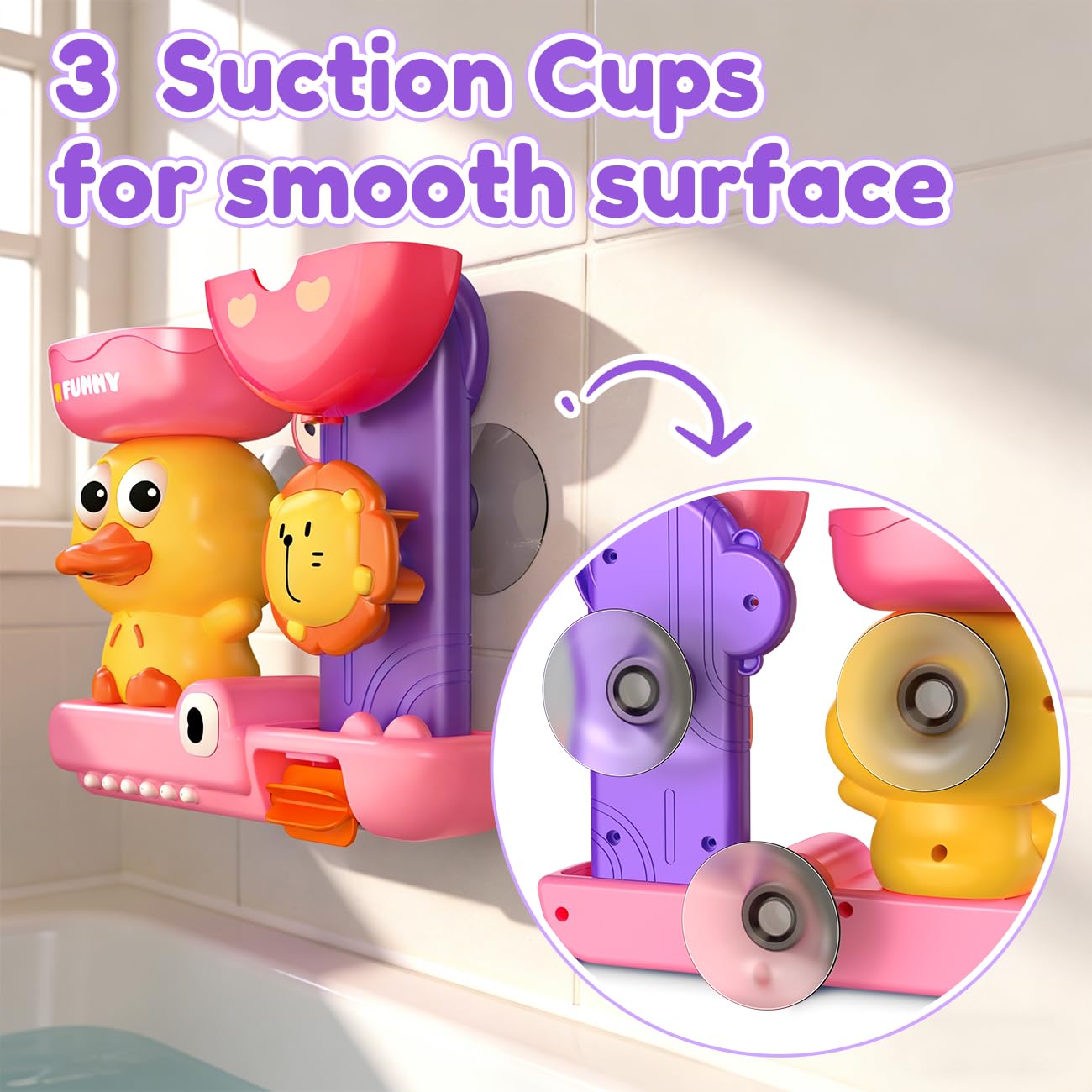 SEPHIX crocodile water-spray adds splashy bath fun.