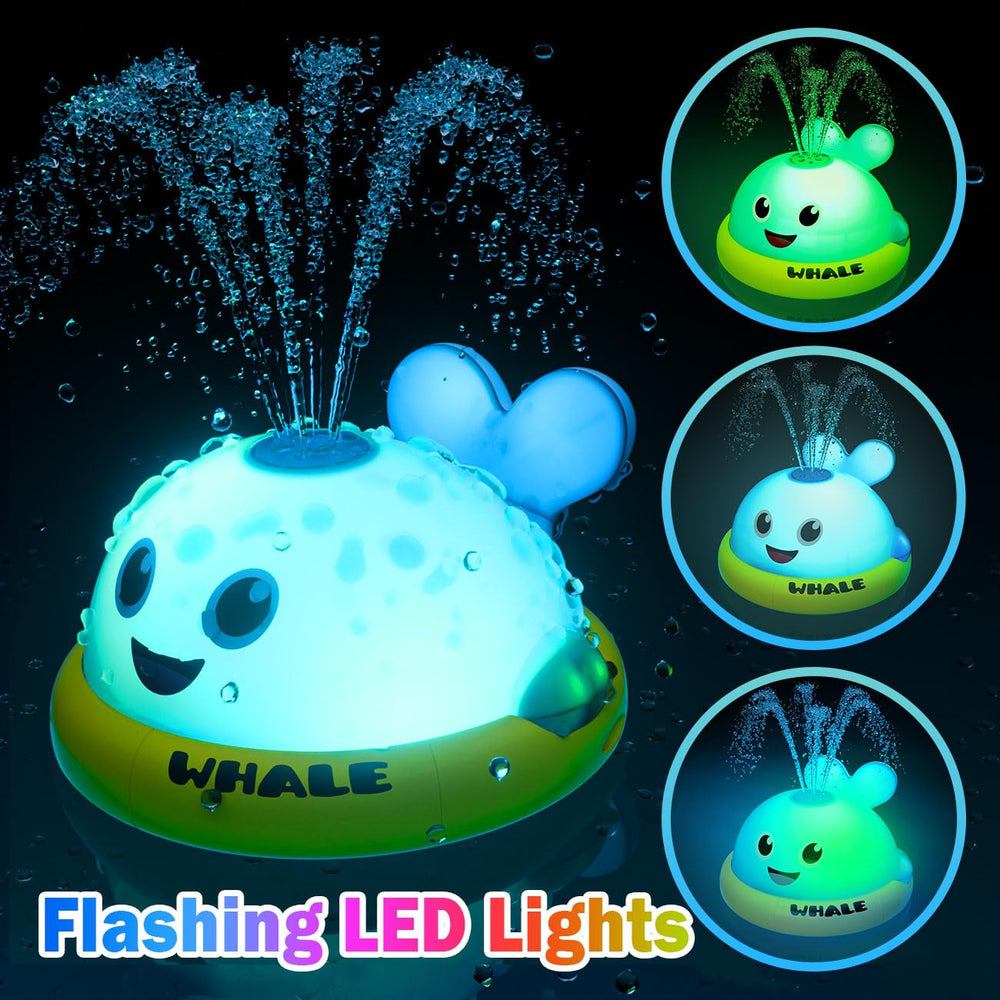 SEPHIX light-up whale toy shows multicolor LEDs during water play.