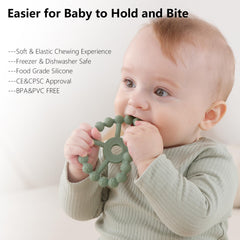 Seposeve ring teether with easy-grip design for small hands