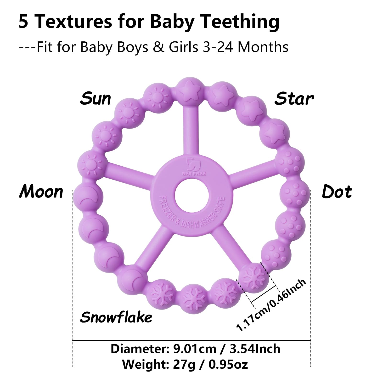 Seposeve gum massage teether promotes gentle gum stimulation.
