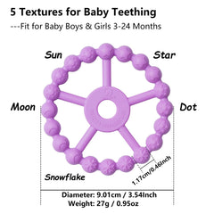 Seposeve gum massage teether promotes gentle gum stimulation.